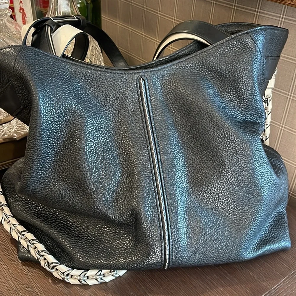 Michael Kors, black, leather, slouchy, convertible, tote, medium